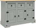 Aparador, vidaXL, Sideboard, 112 × 43 × 78 cm, com gavetas, com portas, madeira, Castanho / Cinzento, para uso diário