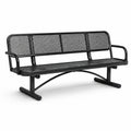 Banco de acero perforado negro para exteriores 150 cm