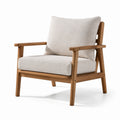 Sillón de roble y lino beige