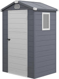 Abrigo de jardim, Outsunny, Ger, 208 cm, 133 × 102 × 208 cm, 133L, 74L, resistente à água, alumínio, plástico, DunkelCinzento