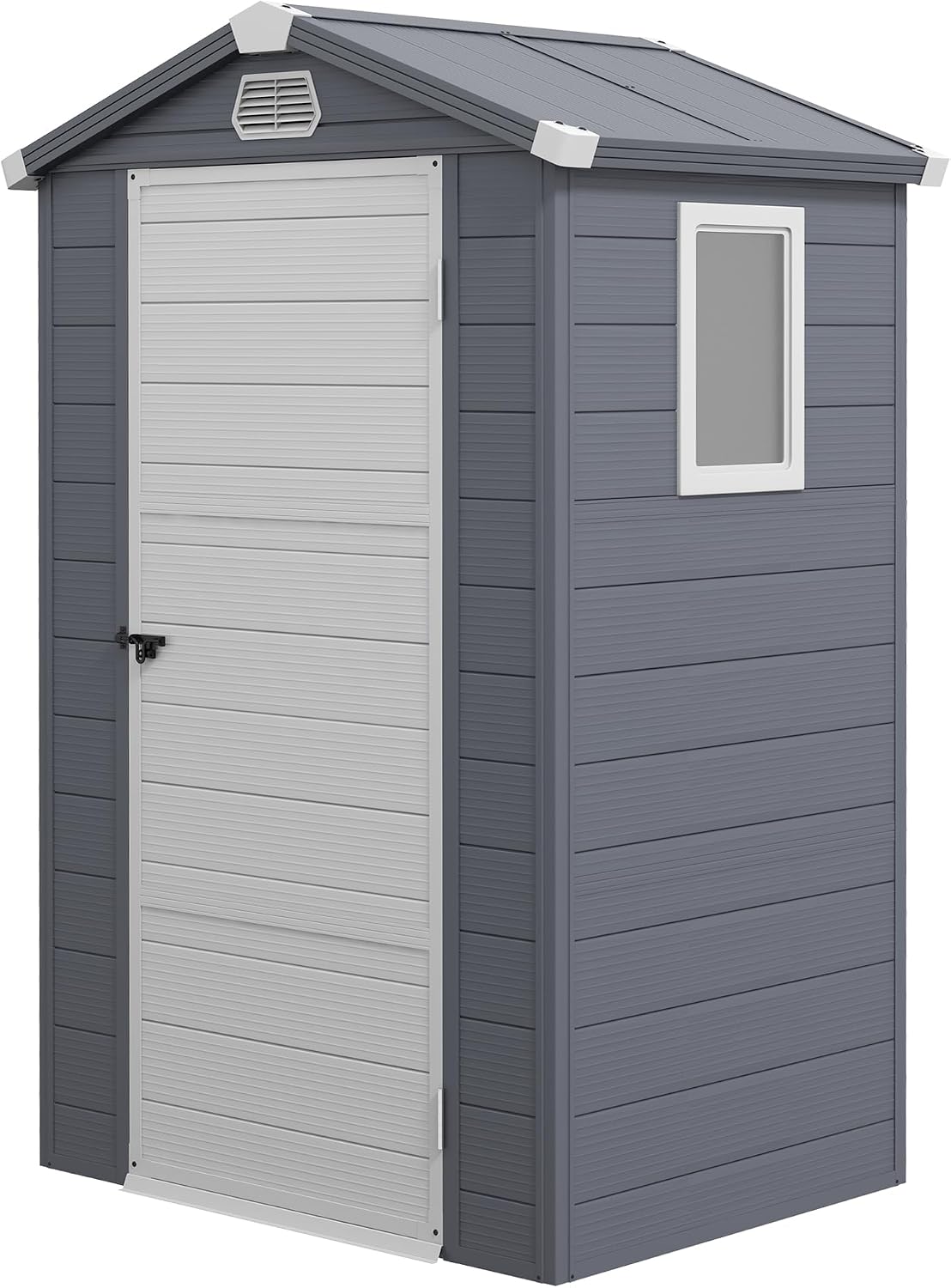 Abrigo de jardim, Outsunny, Ger, 208 cm, 133 × 102 × 208 cm, 133L, 74L, resistente à água, alumínio, plástico, DunkelCinzento