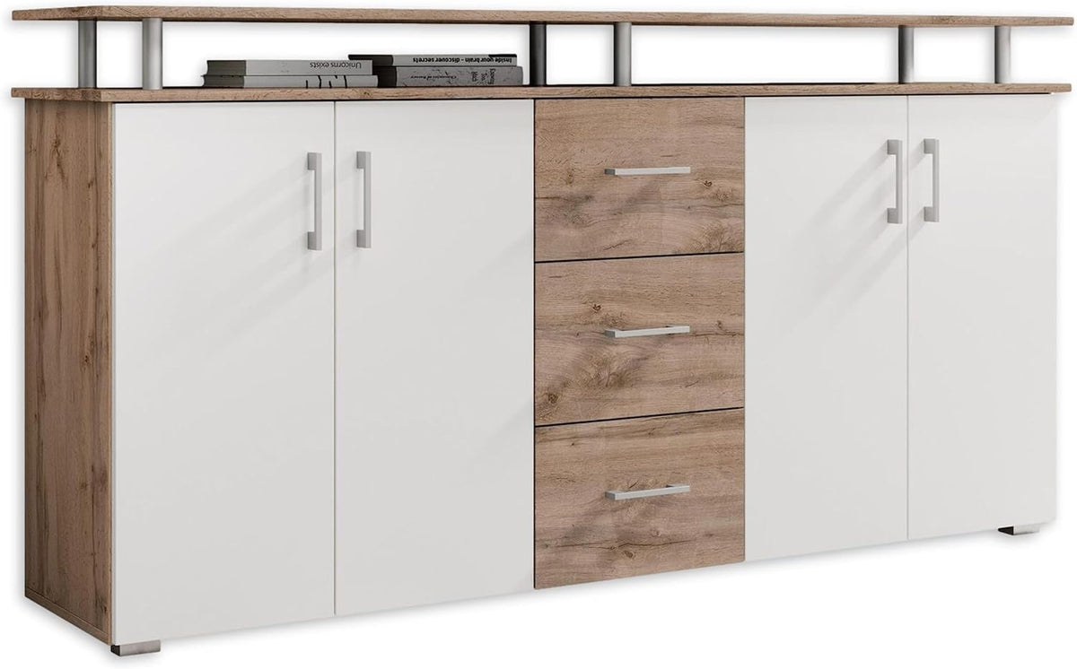 Armário de arrumação, Stella Trading, 38 cm, 178 × 90 × 38 cm, com gavetas, com prateleiras, com portas, Branco, para uso diário