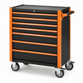 Carro de herramientas con 7 cajones de acero negro/naranja 85 cm
