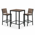 Conjunto de bar de madera y metal marrón/negro