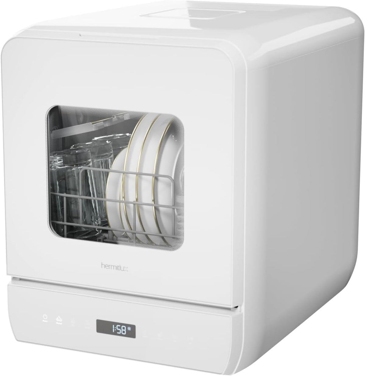 Máquina de lavar loiça, Hermitlux, Tischgeschirrsp, 5L, 1 programas, 45,2cm, 25cm, classe energética D, Mehrfarbig, para uso diário