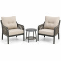 Conjunto de jardín con 2 sillones de aluminio y mesa auxiliar redonda