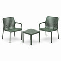 Conjunto de muebles de jardín de aluminio verde con 2 sillas y mesa