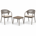 Conjunto de jardín de aluminio con 2 sillas y mesa marrón