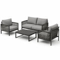 Conjunto de muebles de jardín de aluminio con cojines grises