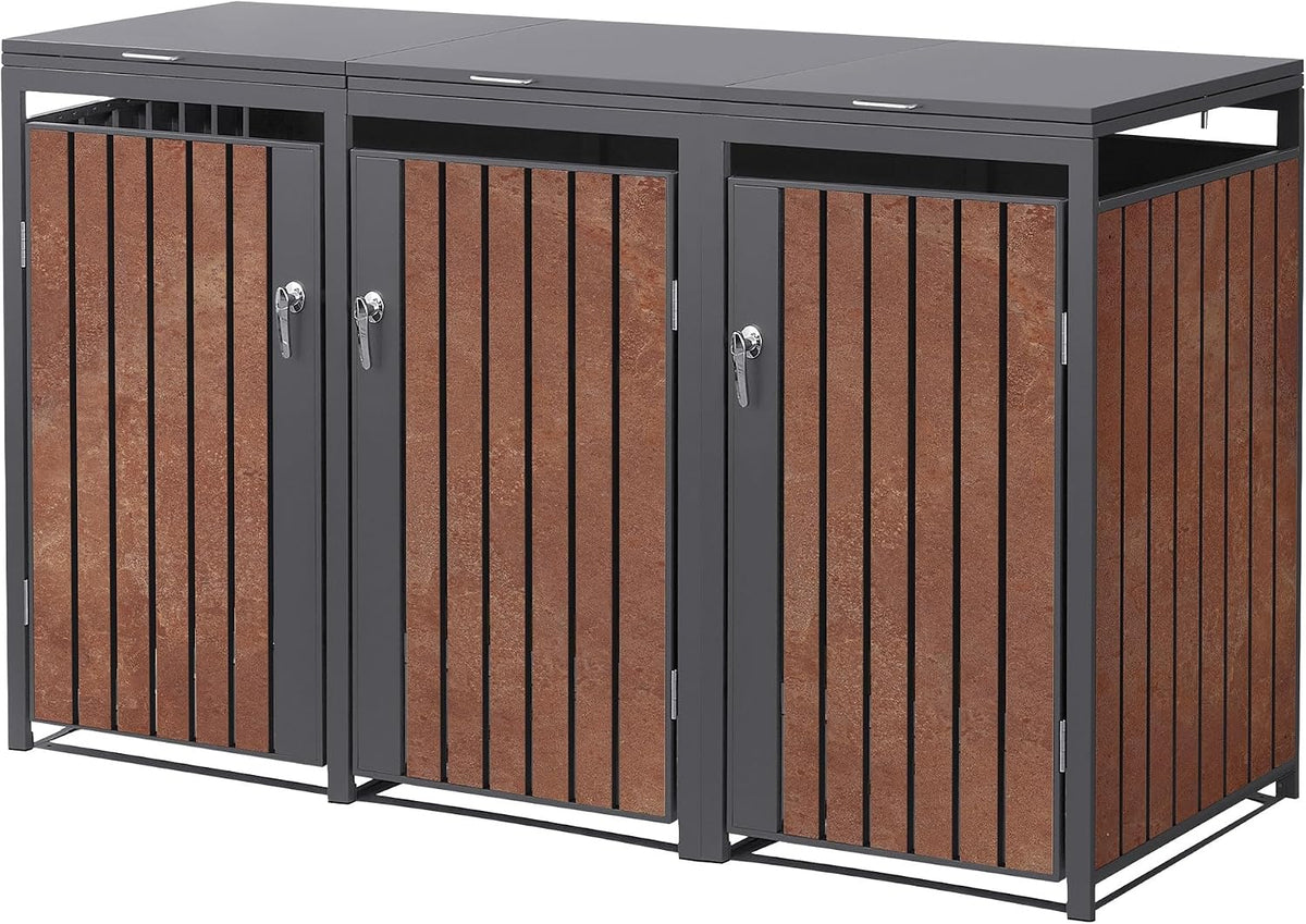 Abrigo para contentores, ML DESIGN modern living, 240L, 200 × 80 × 120 cm, aço inoxidável, aço, Antracite, para utilização no exterior