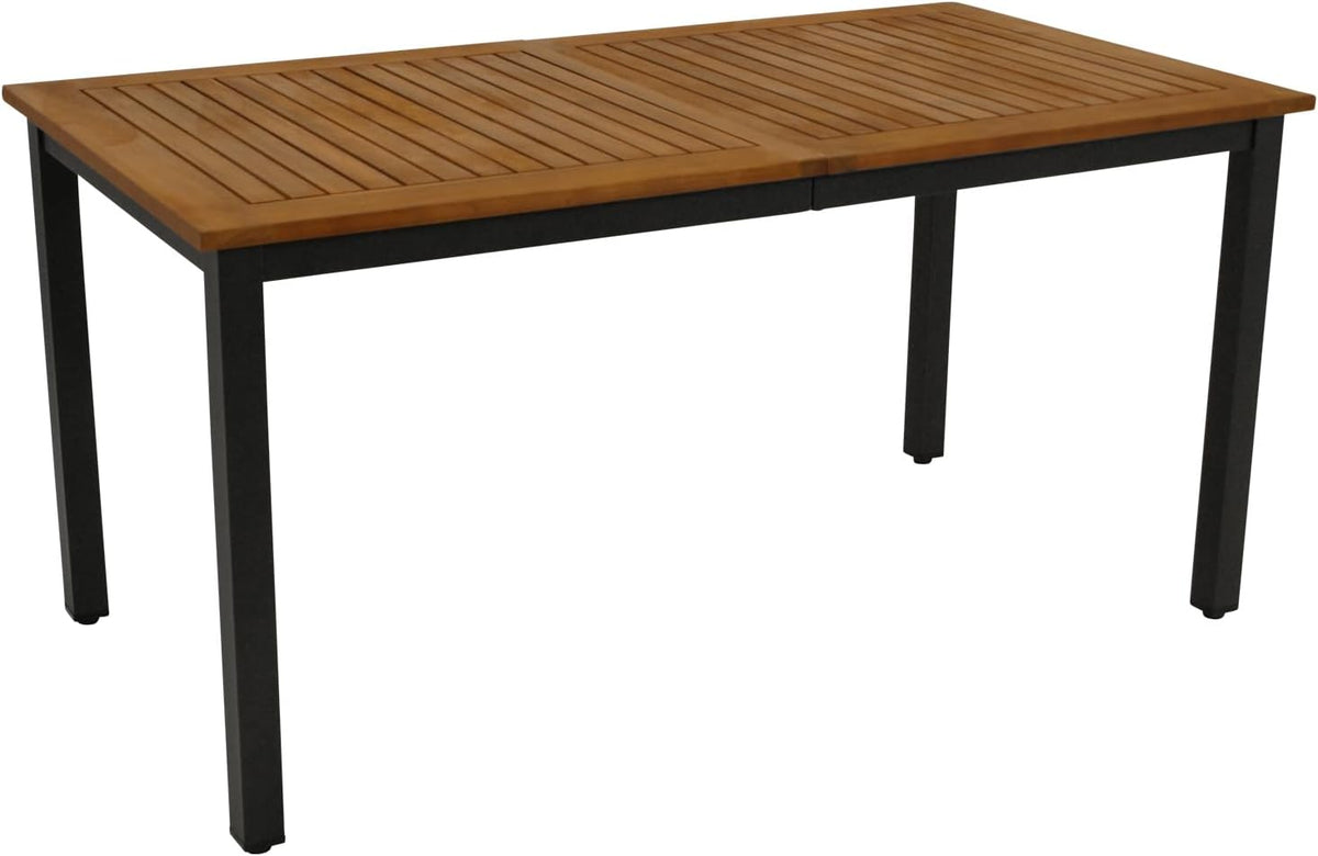 Mesa de jantar, DEGAMO, Gartentisch, 150 × 80cm, 80 cm, com portas, aço, madeira, Antracite, para uso diário