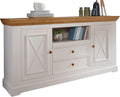 Aparador, Woodroom, Sideboard, 169 × 88 × 42 cm, com gavetas, com prateleiras, com portas, madeira, Branco, para uso diário