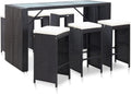 Mesa de bar, vidaXL, Gartenbar, aço, ratã, Preto, para uso diário