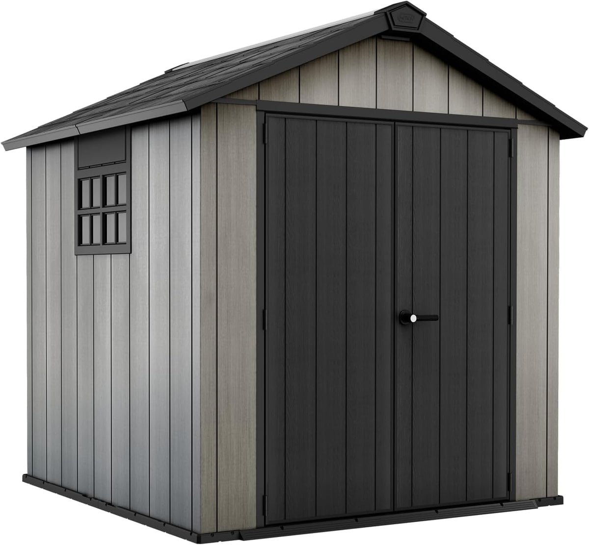 Abrigo de jardim, Keter, Ger, 242 cm, 230 × 223,8 × 242 cm, 230 cm, 201 × 201 × 230 cm, com rodas, aço inoxidável, aço, Cinzento