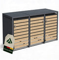 Abrigo para contentores, novaterra, 240L, 116 cm, com rodas, madeira, metal, Antracite, para utilização no exterior