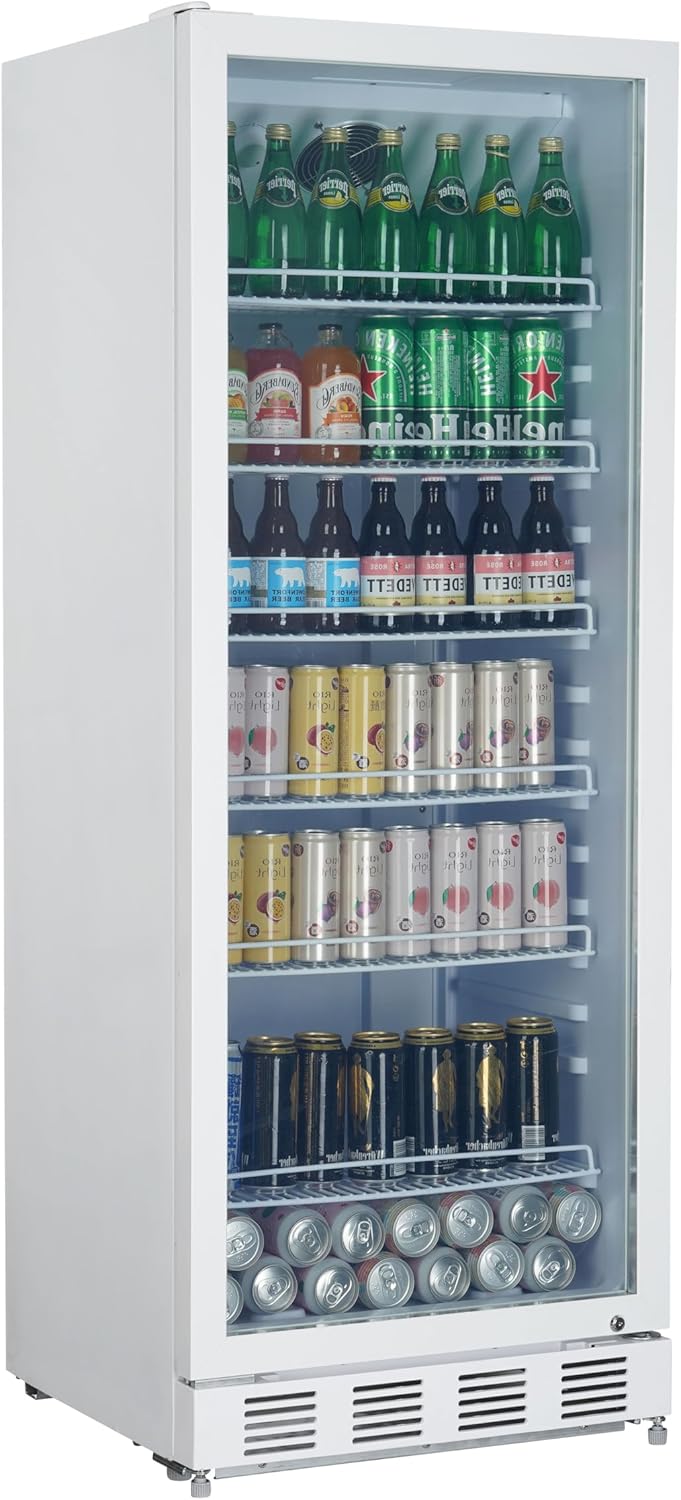 Frigorífico para bebidas, METRO Professional, Getr, 280 L, 210 W, 0,33 L, 0,5 L, 25 kg, regulável, vidro, metal, Branco, para uso diário
