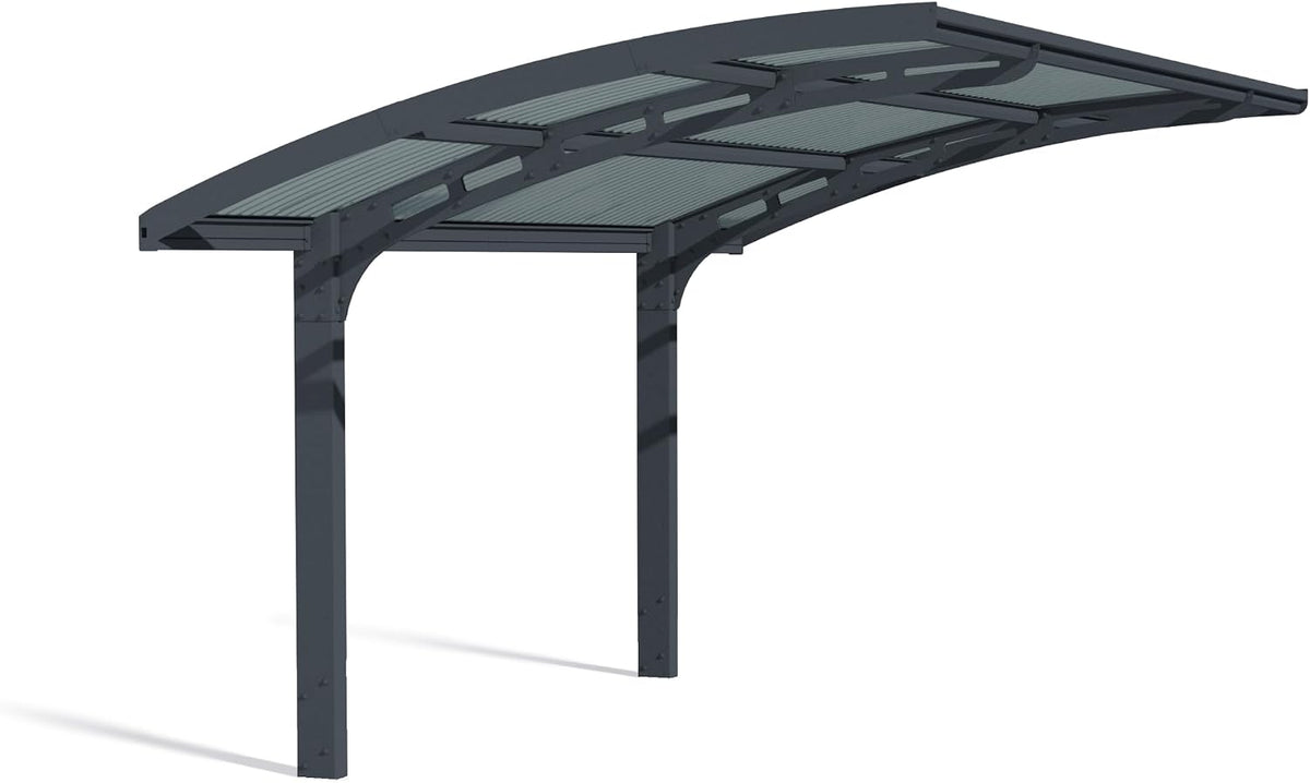 Abrigo para automóvel, Palram, Carport, 289cm, 495 × 289cm, aço, alumínio, Antracite, para utilização no exterior